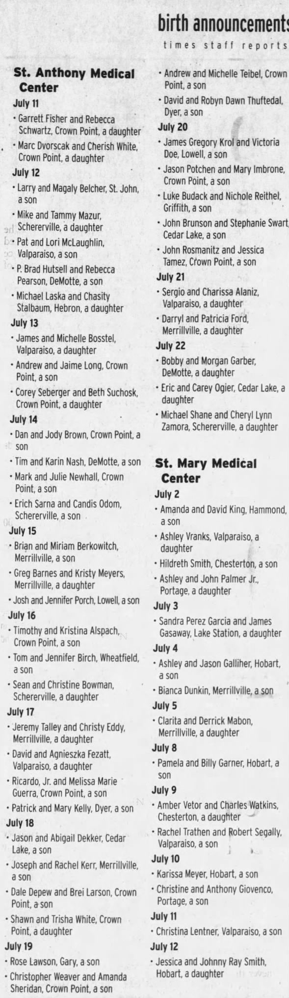 Tyler's birth announcement